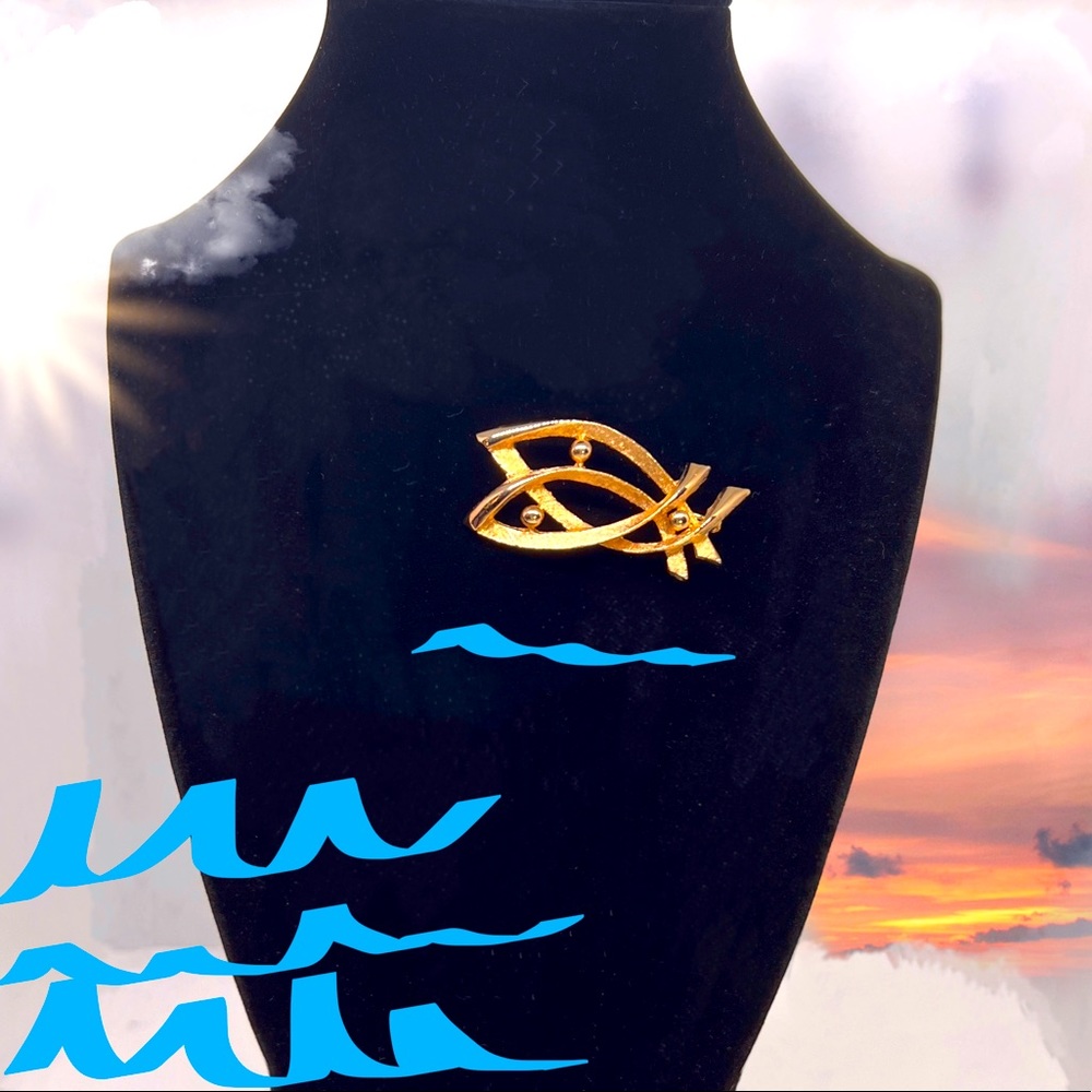 Vintage “Hedy” Gold Filled Ichthys Christian Fish Symbol Icon